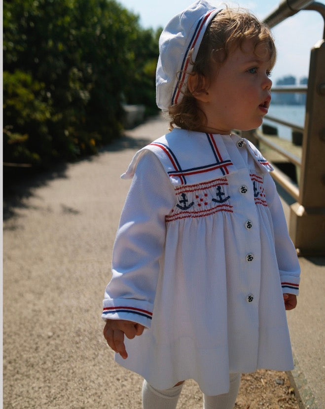 Sailor Pique Dress & Matching Hat
