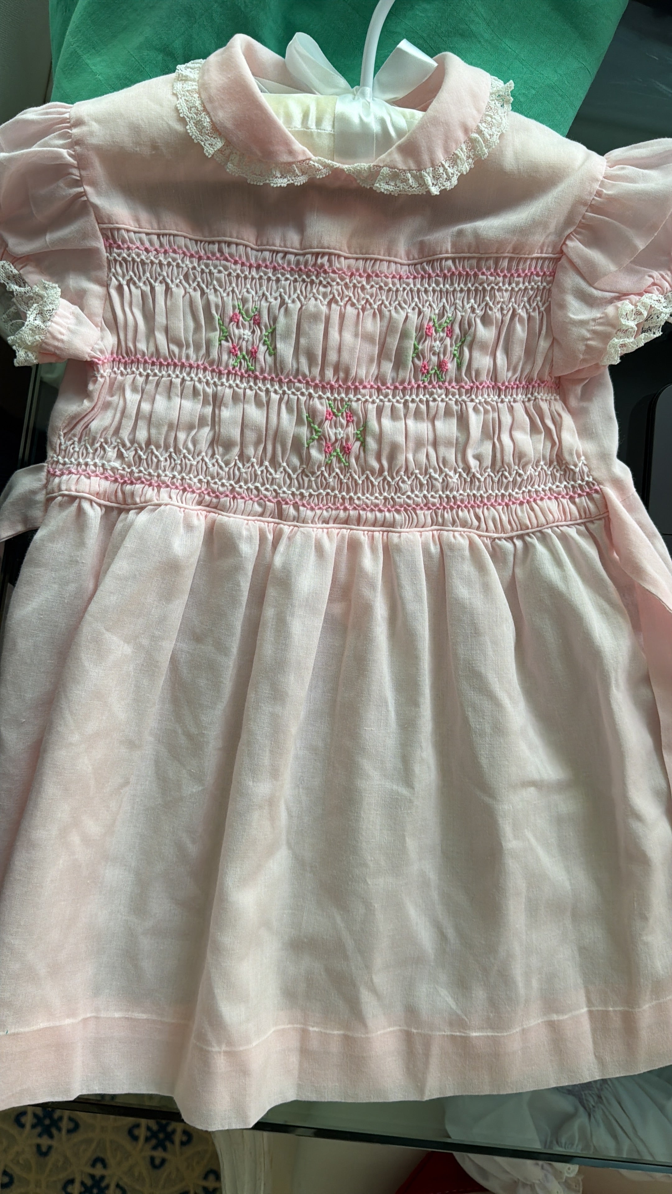 Pink Smocked Short Sleeved 4T Dress