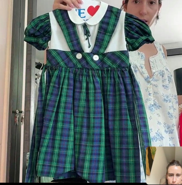 Vintage - Green & Navy Plaid Dress