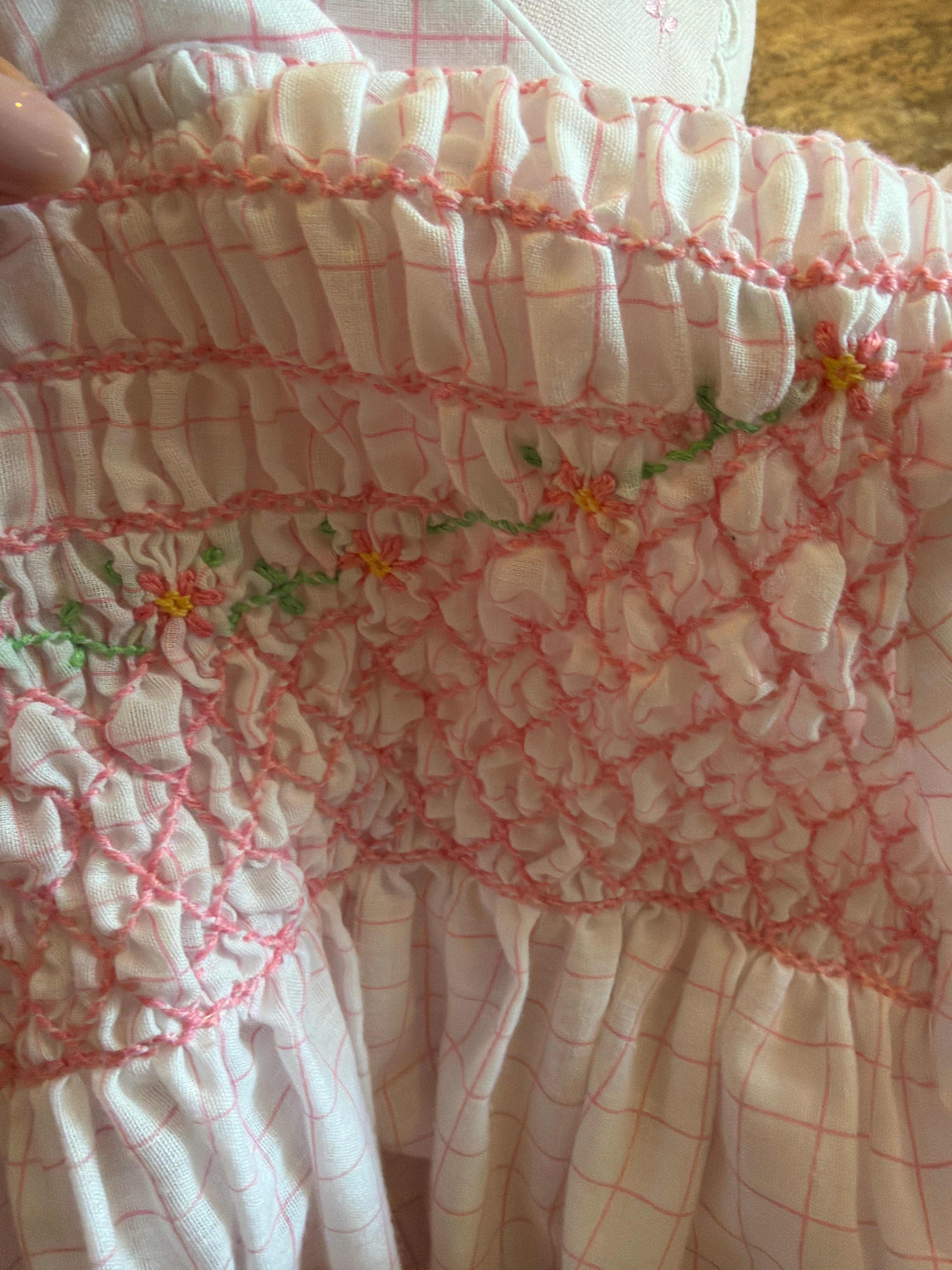Pink smocked