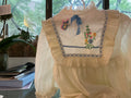 Vintage white with blue ribbon and embroidery dress 2T