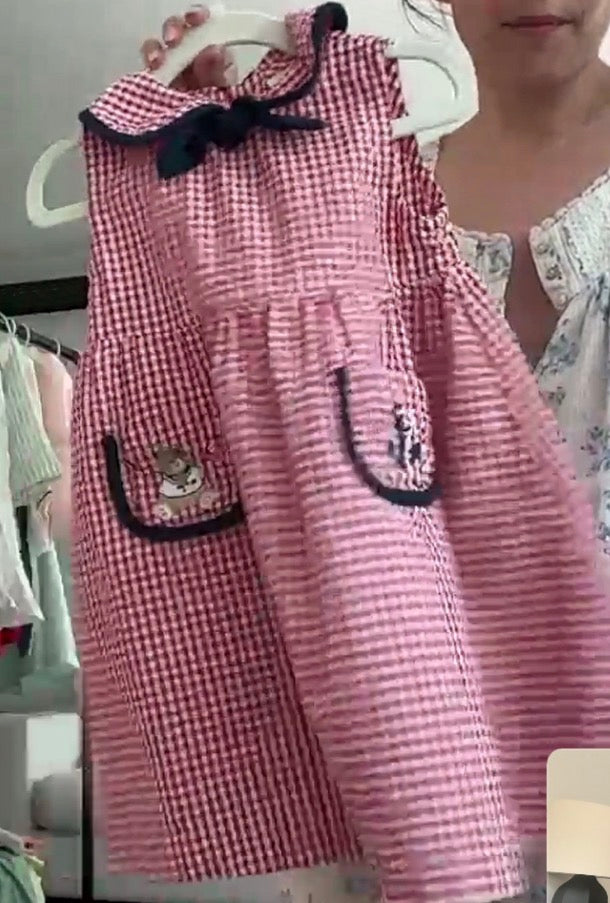Vintage - Red Gingham Dress - 3T