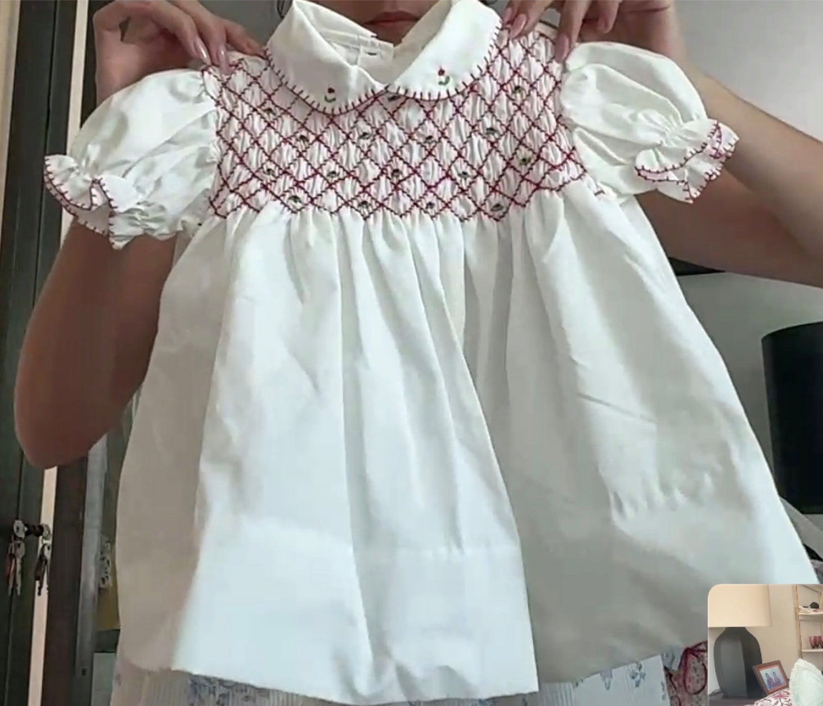 Vintage - Smocked & Embroidered Roses Dress