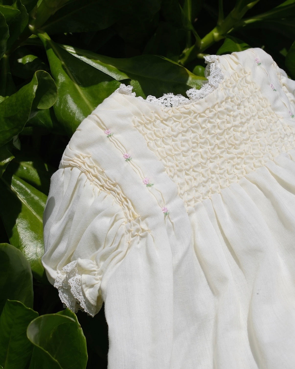 Pale Yellow Hand Smocked Dress - 6M