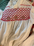 Vintage - Red & White Smocked Dress