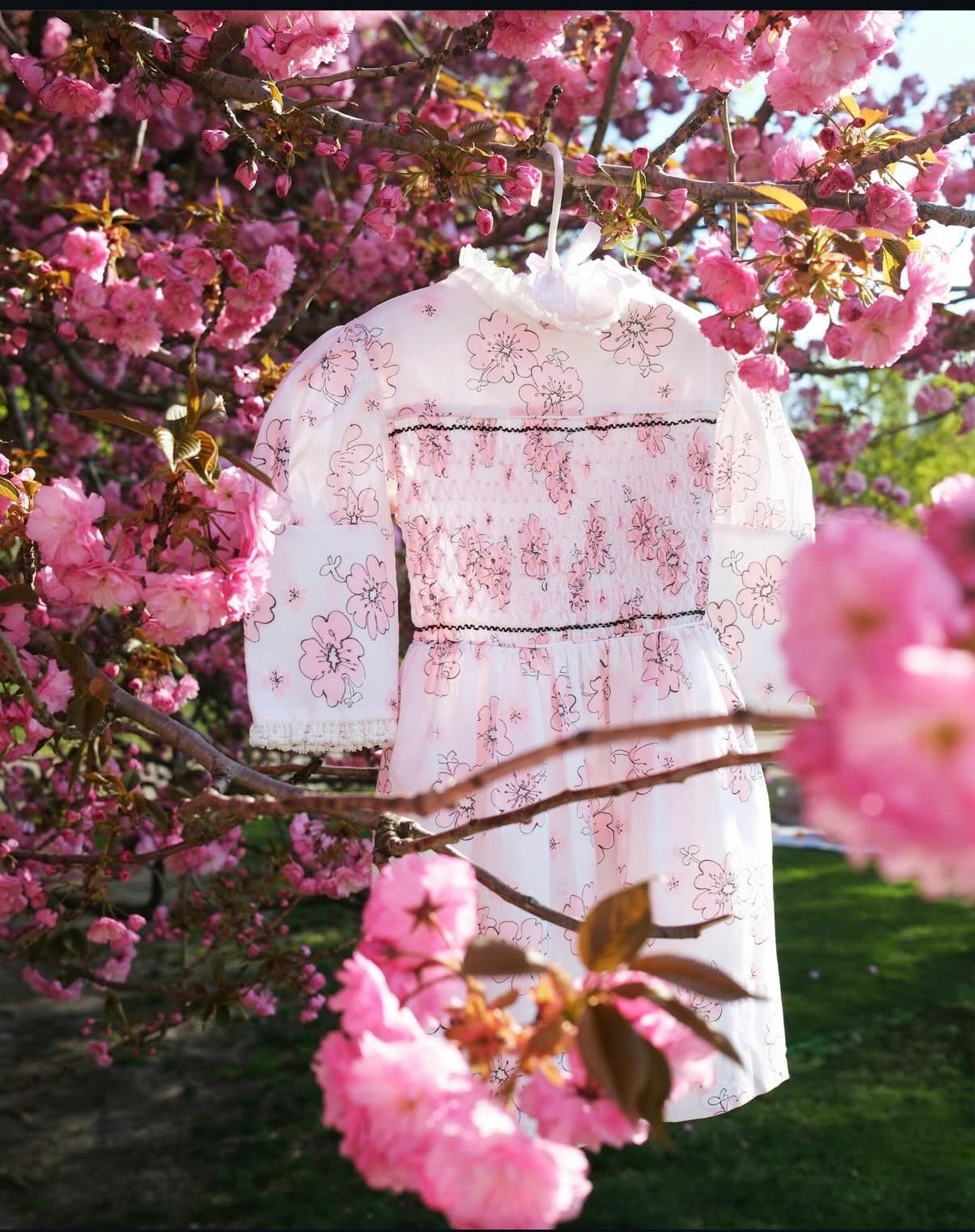 Cherry Blossom Smocked Dress