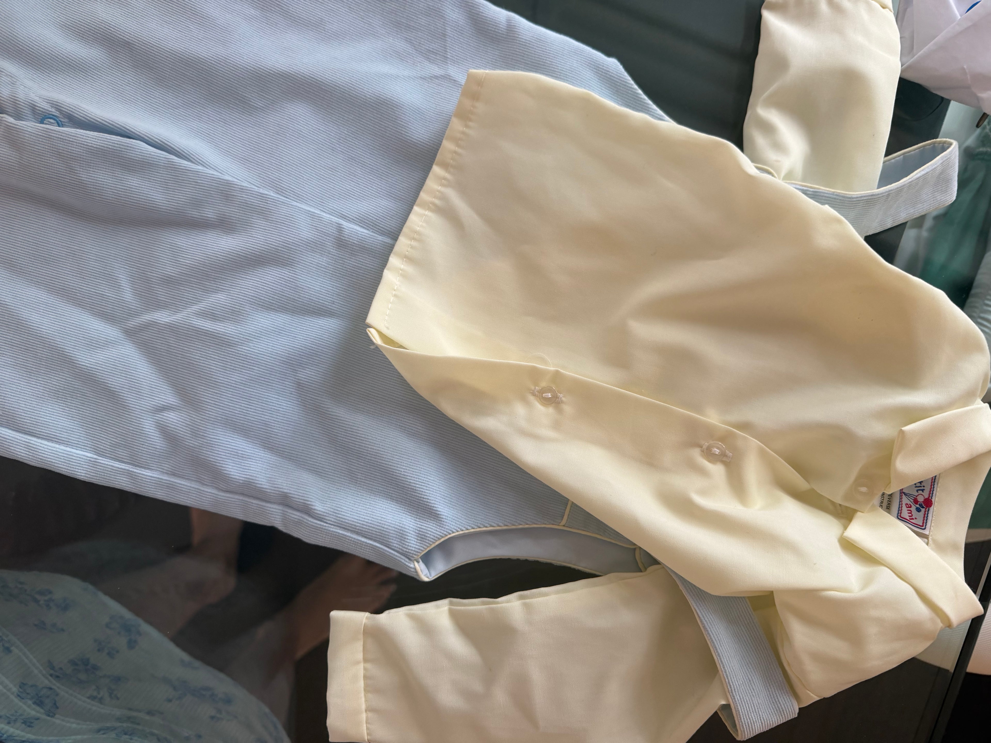 Vintage - Blue Corduroy Overalls w/ Yellow Shirt