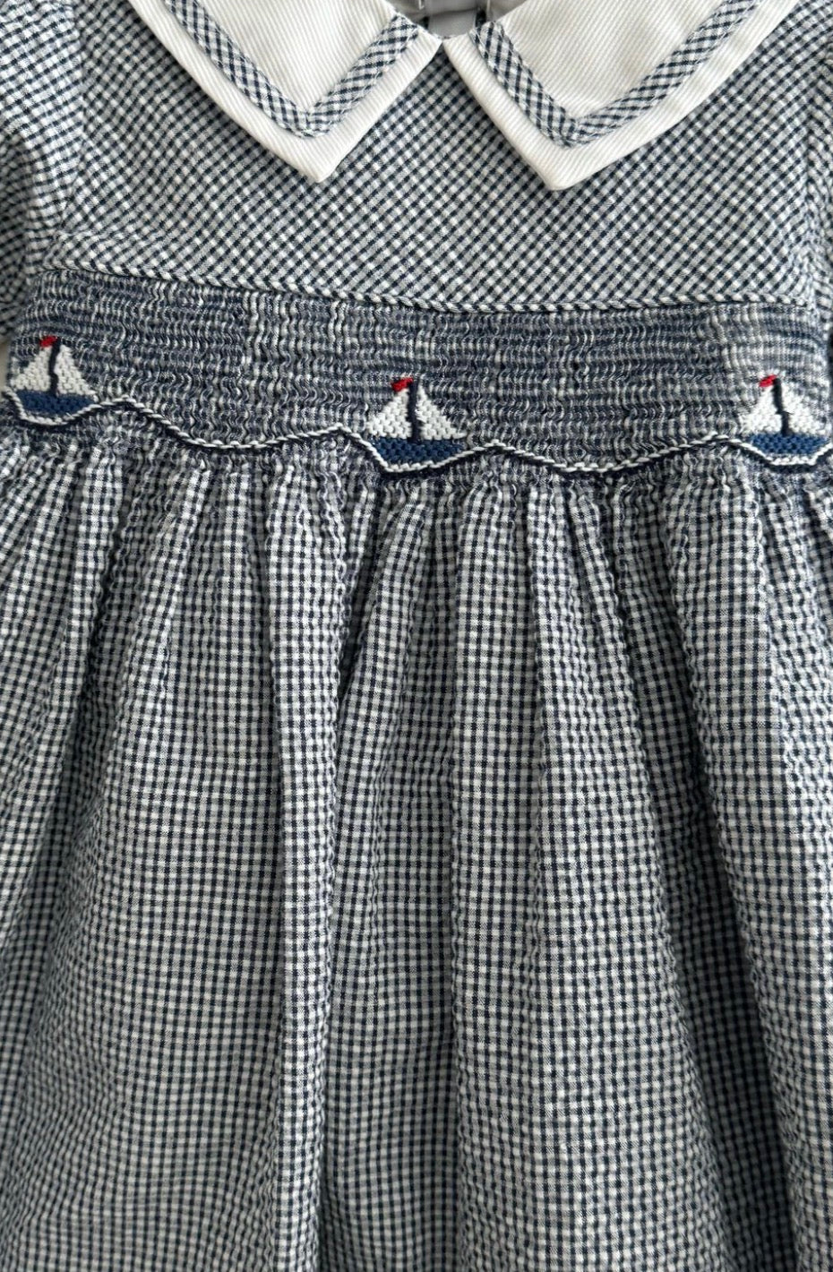 Seersucker Sail Boat Dress & Bloomers