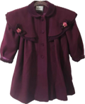 Capellette Coat (burgundy w/ 2 flowers) - 4T