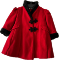 Cappottino Coat (red & black shawl collar) - 2T