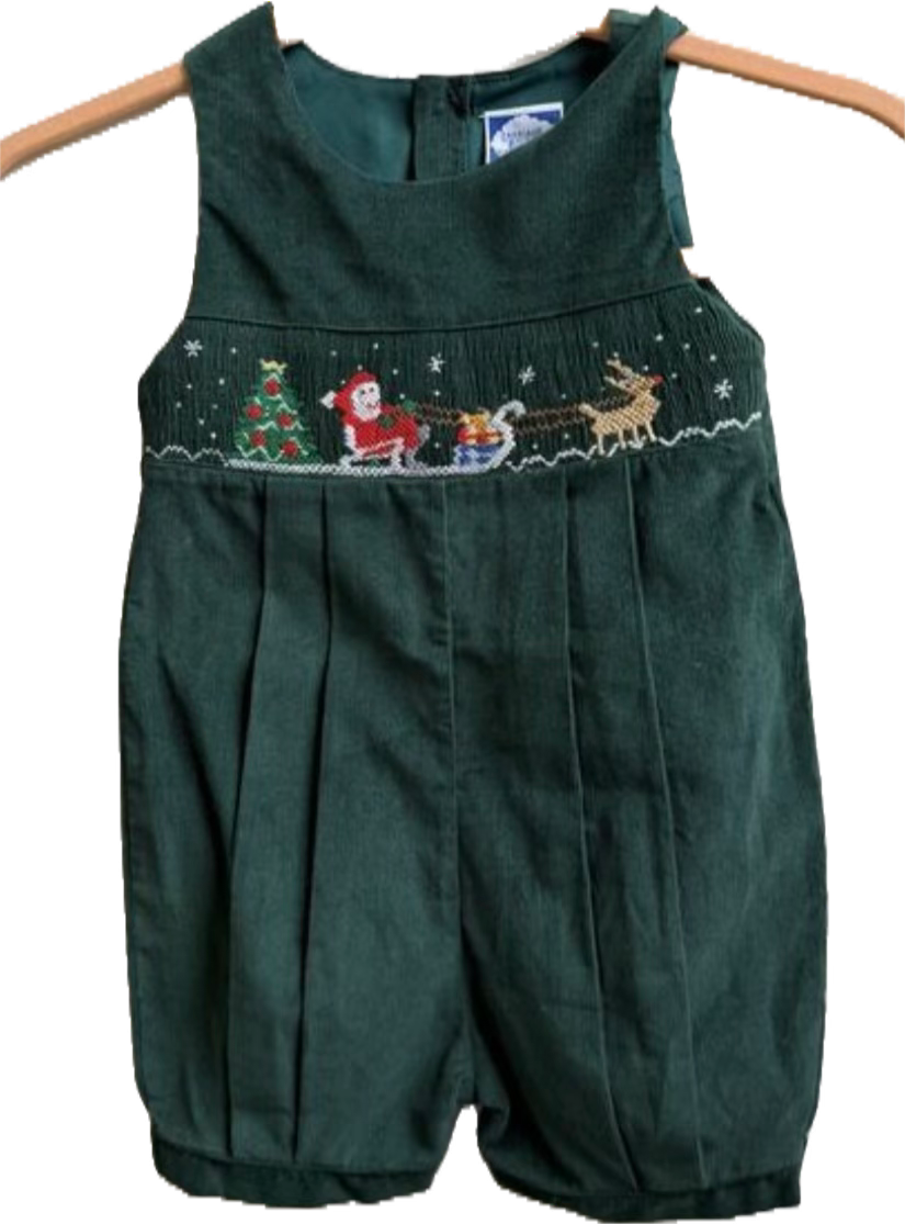Green Sleigh Romper (boy) 2T