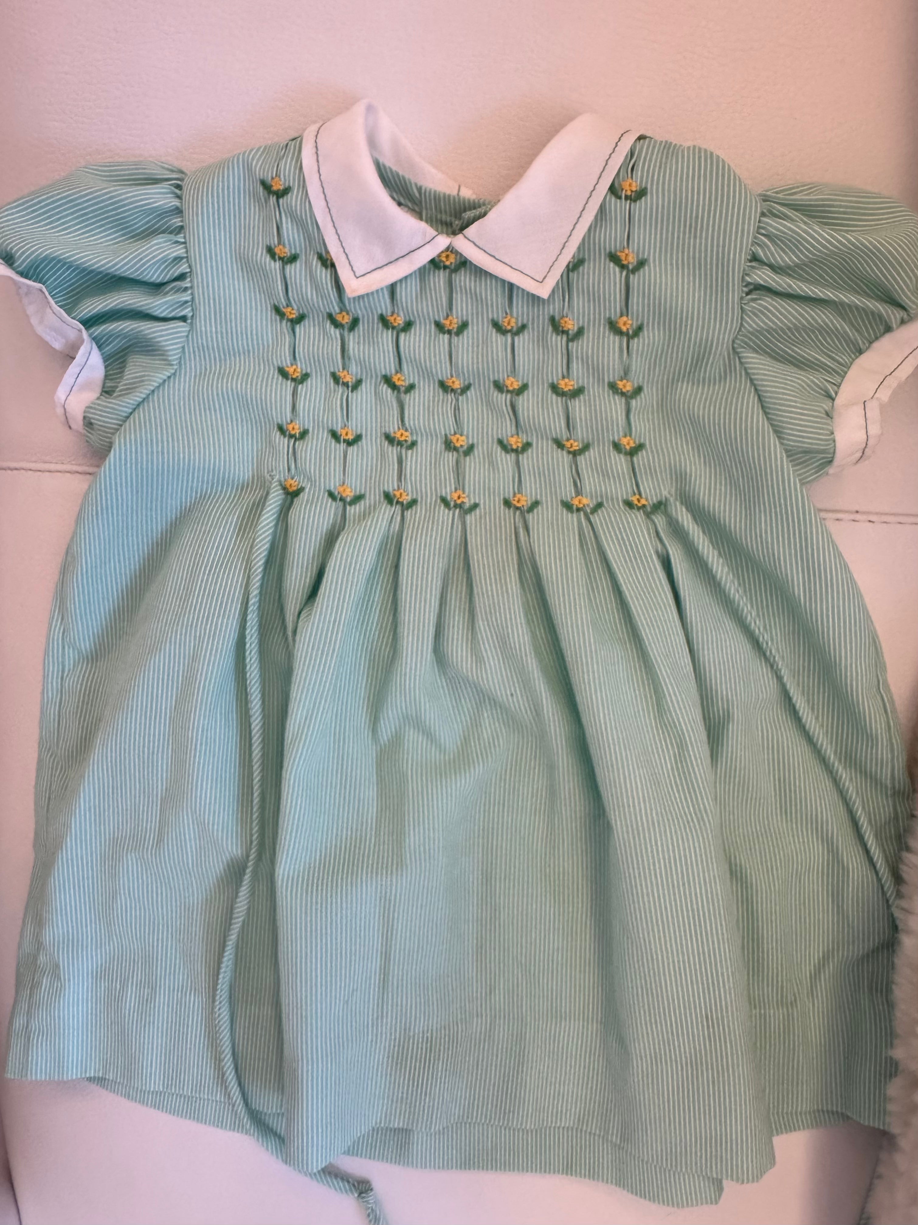 Green with Yellow Flowers Dress 2-3T