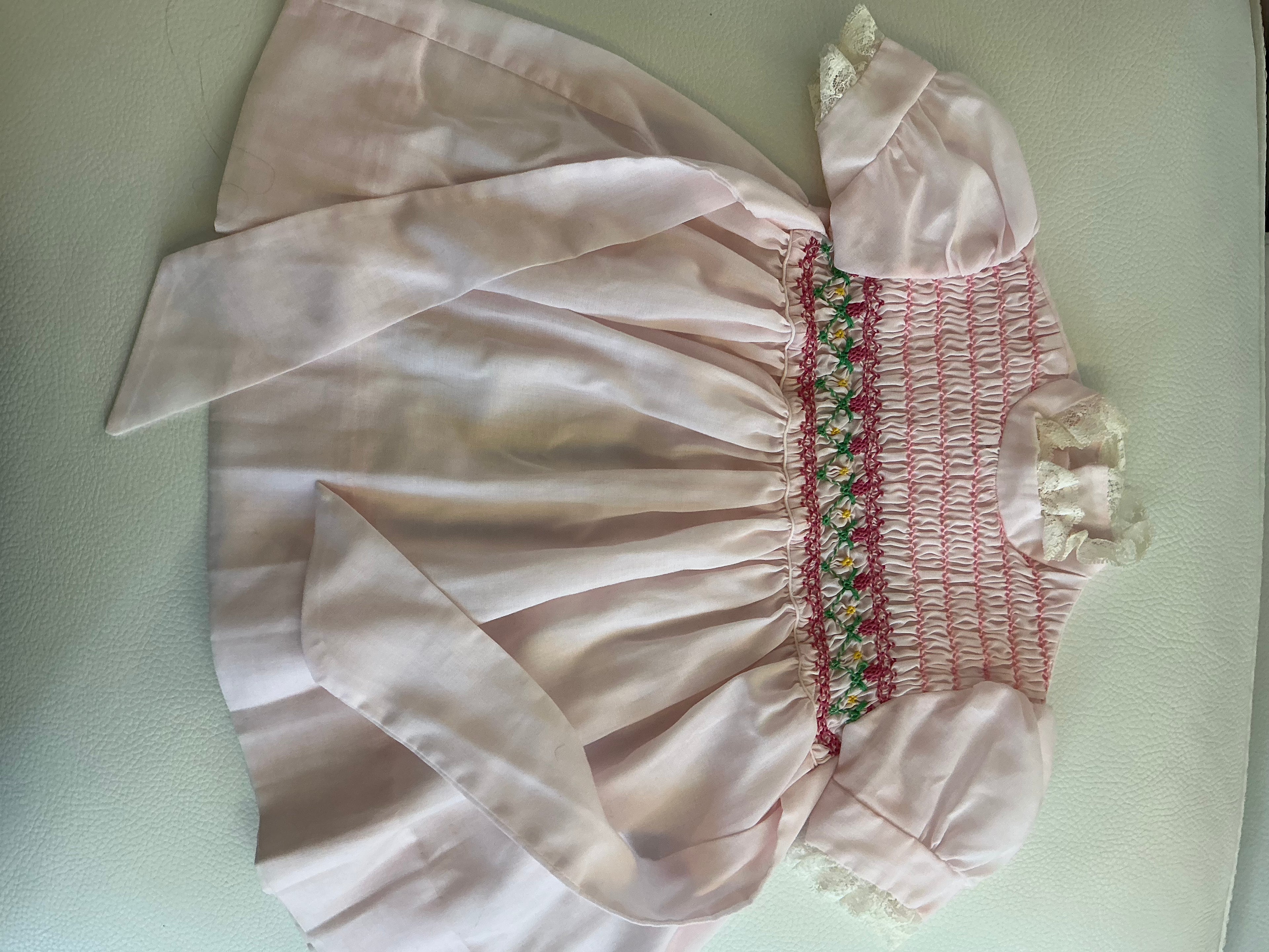 Pink Handsmocked Dress - 3T