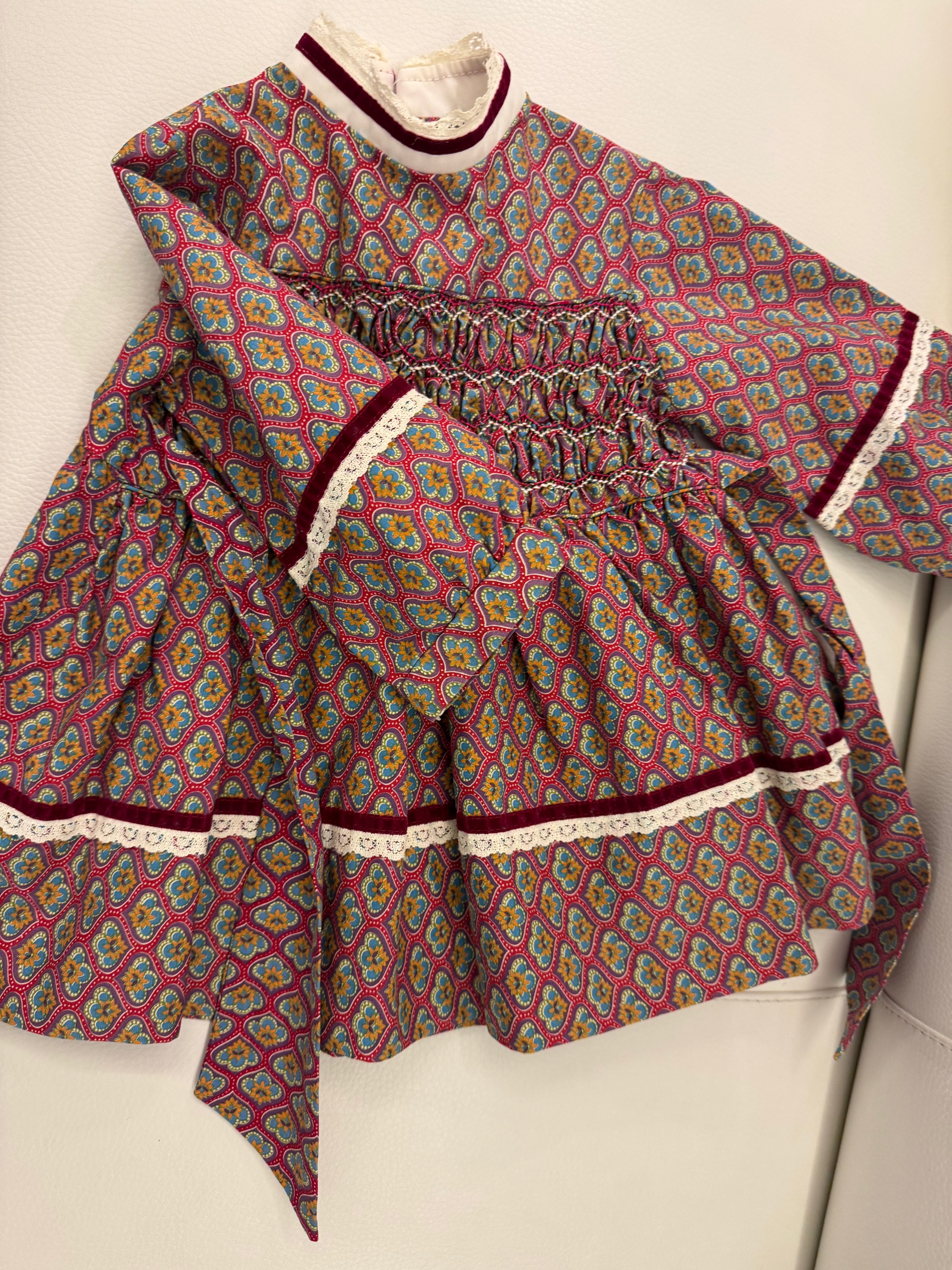Paisley and Velvet Dress 2T