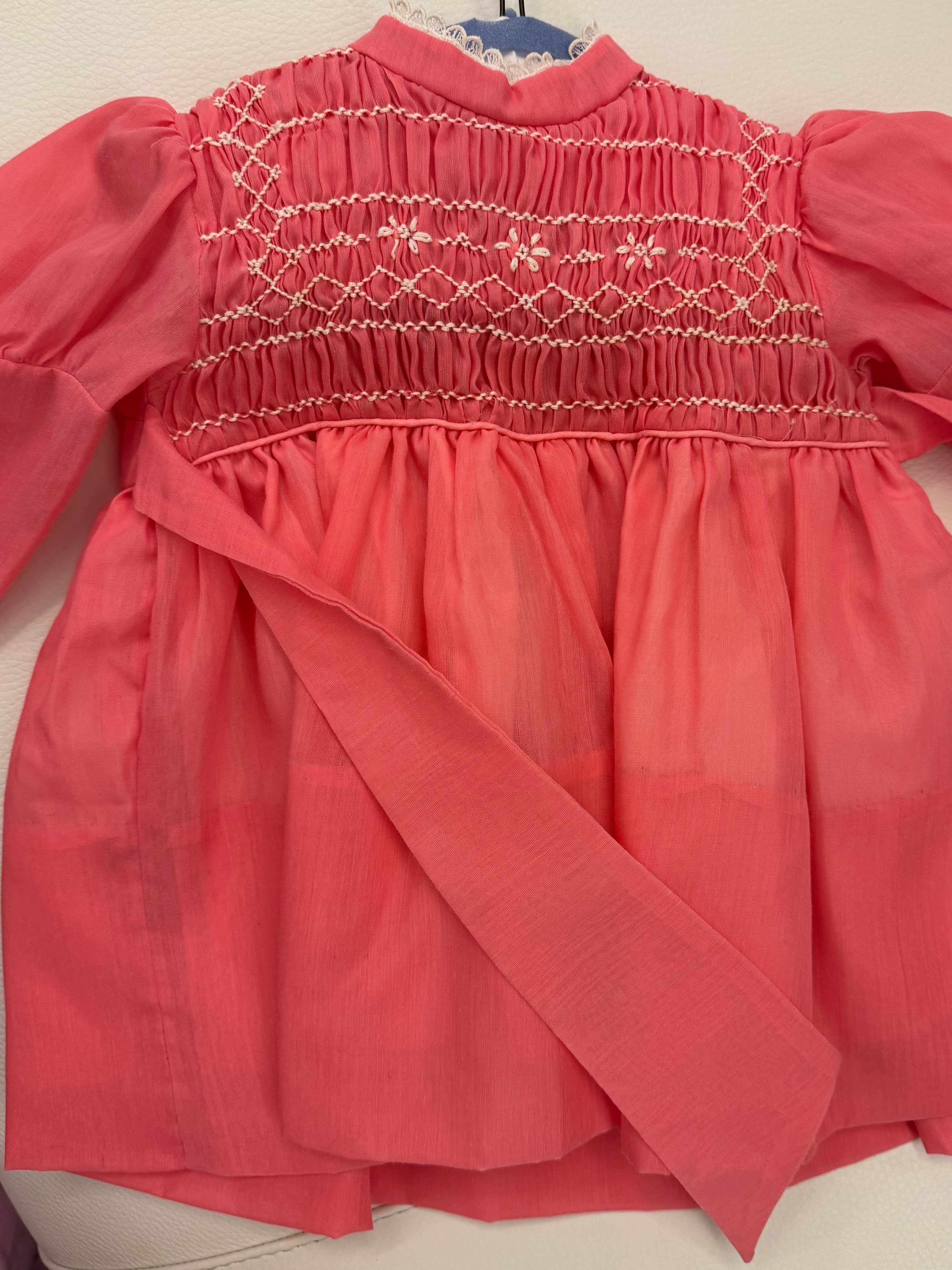 Pink Smocked Dress w/ Sleeves 2T