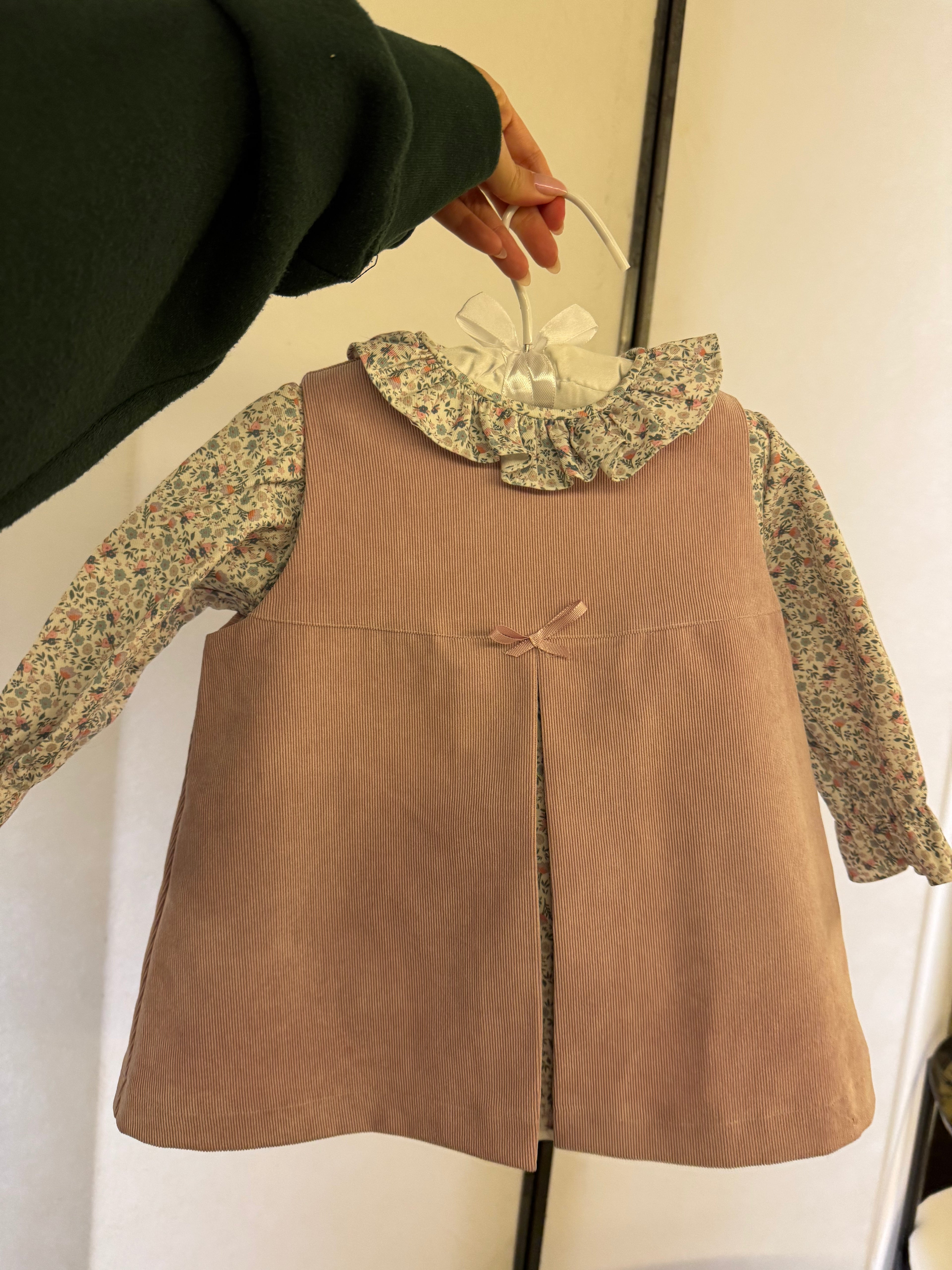 Pink and Floral Double Layer Dress