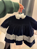 Navy Velvet & Lace Dress