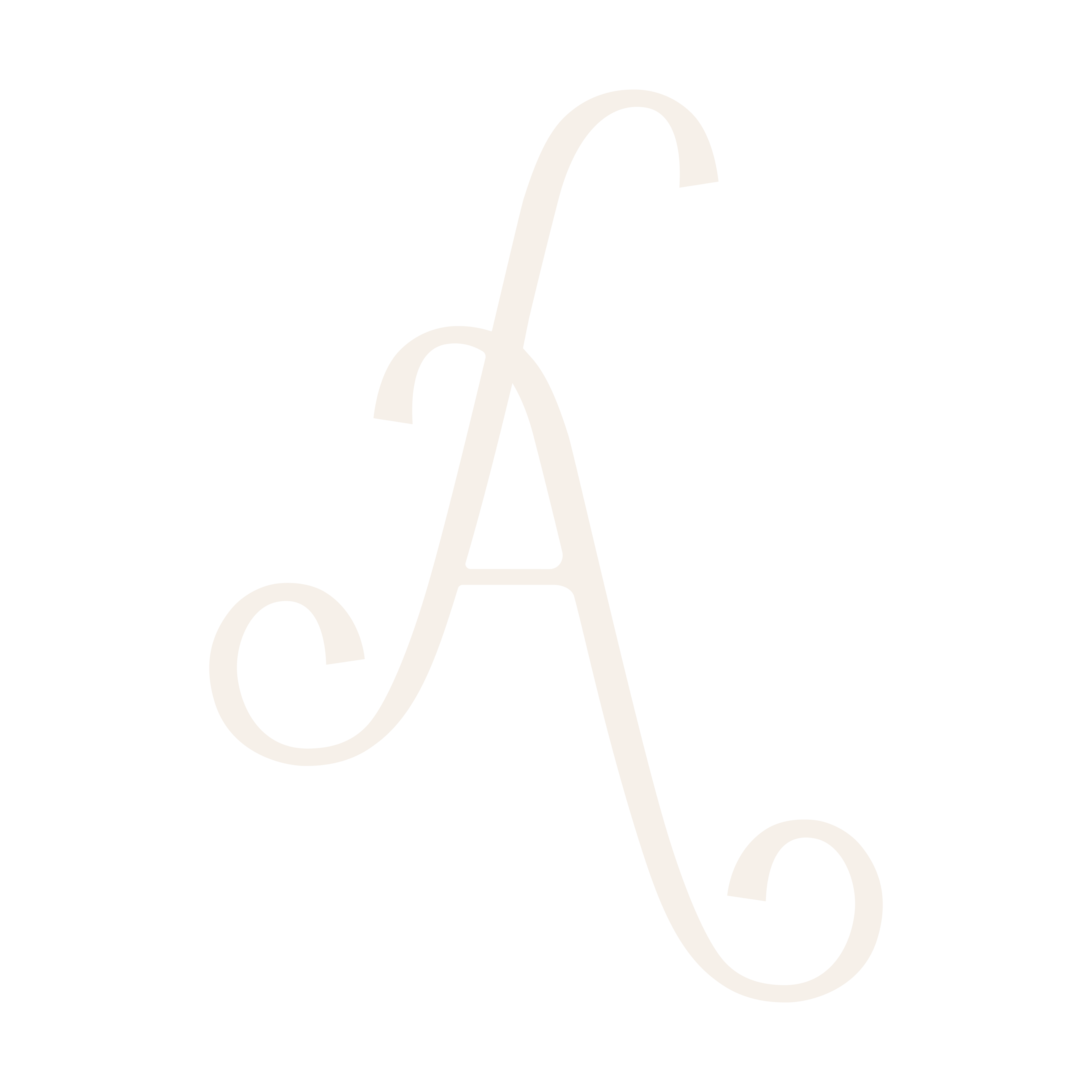 Decorative script letter 'A' on a white background