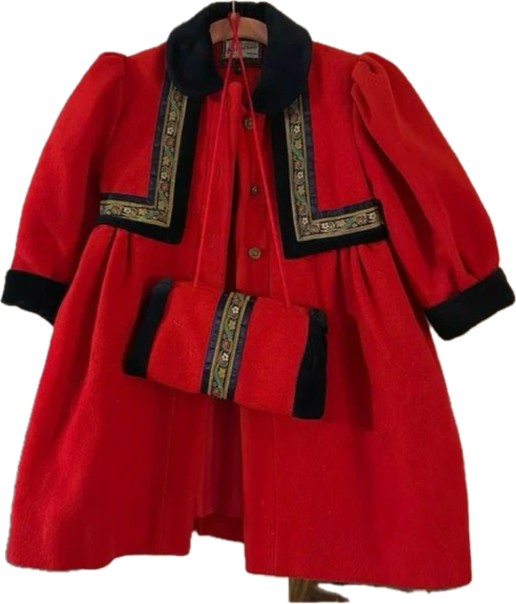 Cappottino Coat & Muff (Red) - 4T
