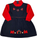 Scottie Turtleneck Dress (navy & red w/ long sleeves) - 18m