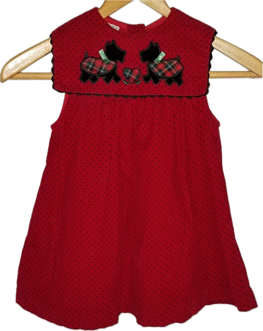 Scottie Red Dress - 4T